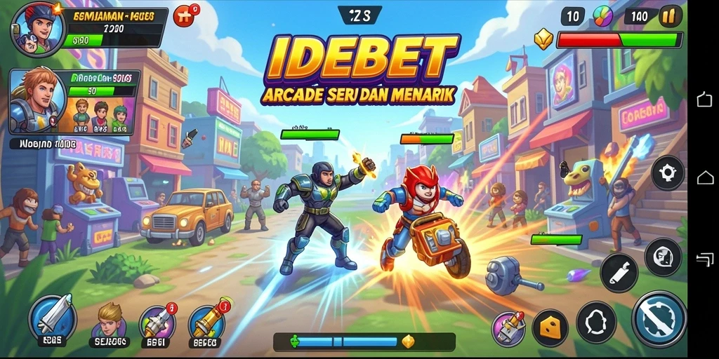Screenshot gameplay IDEBET yang menampilkan aksi Arcade yang intens.