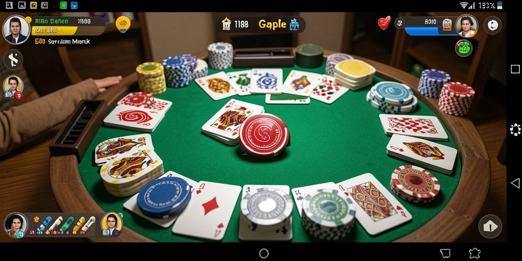 Screenshot gameplay RI188 menampilkan antarmuka Gaple yang menarik.